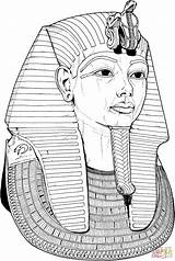 Coloring Pages Egyptian Nefertiti Queen Template King Tutankhamun Tut Mask Death Egypt Sketch sketch template
