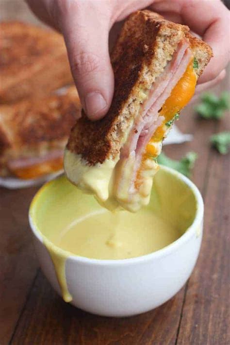 grilled ham  cheese  honey mustard sauce