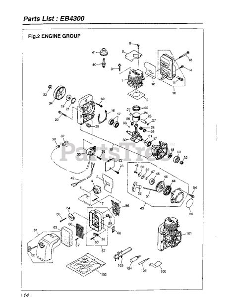 redmax eb  redmax backpack blower    engine group parts lookup  diagrams