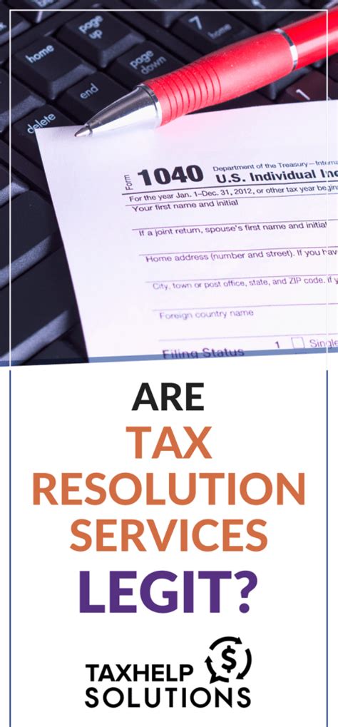 Are Tax Resolution Services Legit Tax Relief Center Money