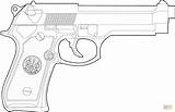 Revolver Pistola Pistole Kleurplaat Handgun Beretta Glock Disegno Stampare Disegnare sketch template