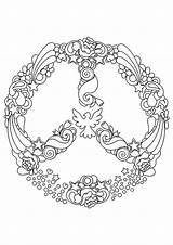 Bestcoloringpagesforkids Malvorlagen Flourish Attraktives Einfaches Friedenszeichen Druckbares Frei Paz Buzzle Trippy Centered Symbols sketch template