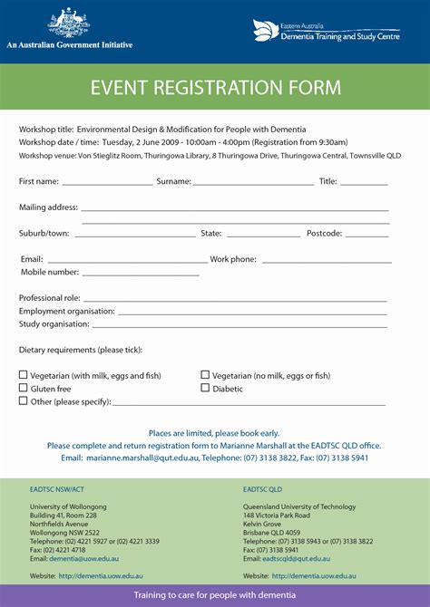 template  registration form