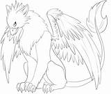 Griffin Lineart Griffon Gryphon sketch template