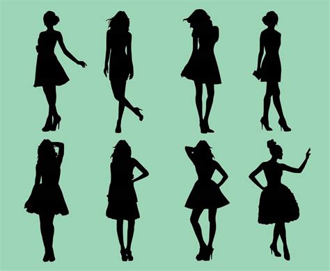free woman silhouette vector art and graphics