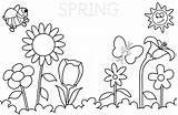 Coloring Spring Pages Springtime Printable Size Print sketch template