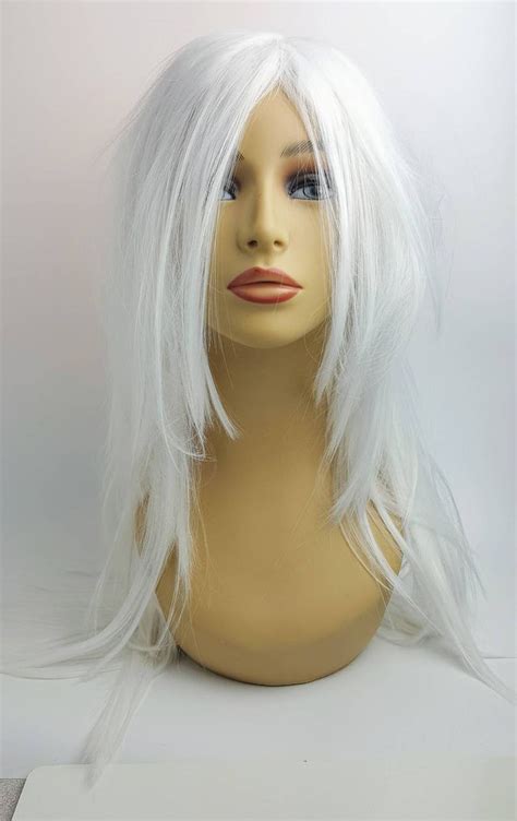 white blonde wig long straight platinum white wig long etsy