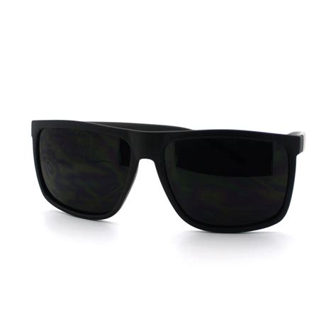 Super Dark Black Lens Men S Sunglasses Classic Square Frame Black