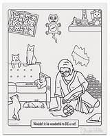 Crazy Coloring Cat Ladies Book Hilarious Archie Mcphee Adult sketch template