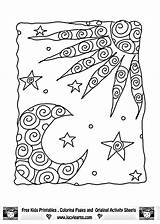 Coloring Moon Sun Pages Stars Printable Cool Drawing Star Adult Color Mandala Kids Sheet Doodle Adults Outline Coloriage Goodnight Summer sketch template