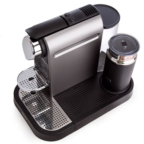 toolstop nespresso citiz milk coffee machine  milk frother   pods titanium