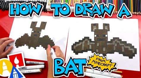 draw  minecraft bat art  kids hub