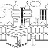 Coloring Kaba Hajj Pages Mecca Kaaba Ka Colouring Bah Worksheets Children Getcolorings Islamic Getdrawings Color sketch template