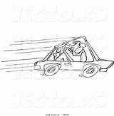Speeding Driver Toonaday Vecto sketch template