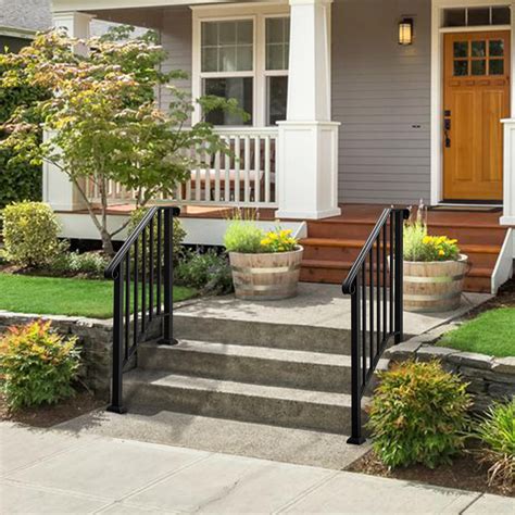 salonmore handrail picket  fits    steps matte black stair rail wrought iron handrail
