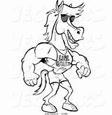 Horse Cartoon Lifeguard Coloring Vector Studly Rearing Drawing Outlined Ron Leishman Royalty Getdrawings sketch template