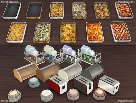 sims  ccs   kitchen clutter  food decor  dara
