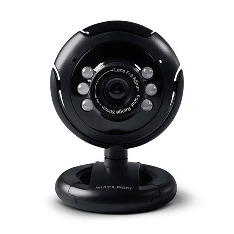 Webcam Multilaser Plug E Play 16mp Nightvision Microfone Usb Preto