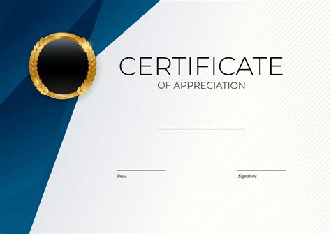 blue  gold certificate  achievement template set background