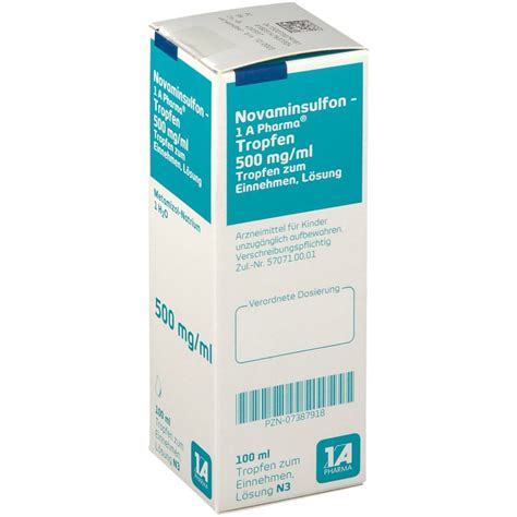 Novaminsulfon 1 A Pharma® Tropfen 500 Mg Ml 100 Ml Shop