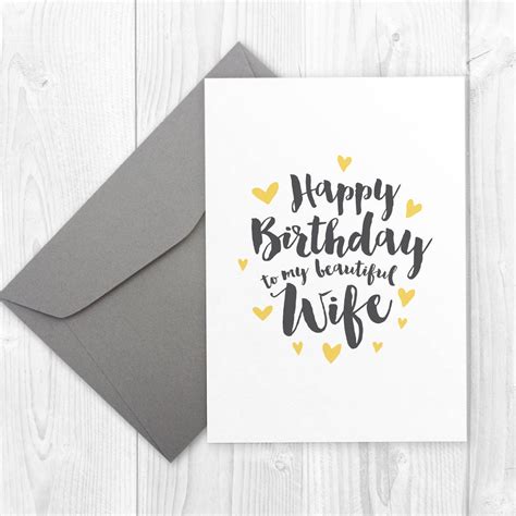 printable happy birthday card  wife happy birthday card etsy