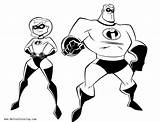 Pages Incredibles Coloring Characters Dad Mom Printable Kids Adults Color sketch template
