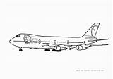 Coloring 747 Airplane Printable Boeing sketch template