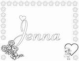 Jenna Hellokids Nombre Dibujos Nombres Ninas Línea sketch template