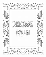 Calm Colouring Affirmation Printable Book Choose sketch template