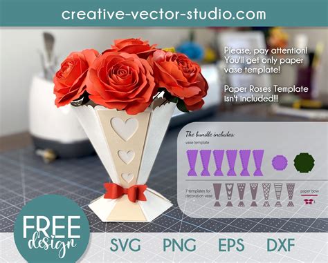 printable  paper vase template printable templates