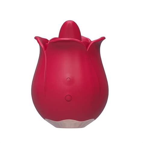 Flower Shape Red Rose Sex Toy With Tongue Vibrator
