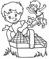 Picnic Coloring Pages Kids March Spring Family Clipart Colouring Activities Enjoy Picnics Children Printable Sheets Toddlers Ants Print Disney School sketch template