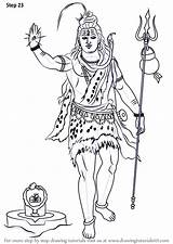 Draw Shiva Drawing Lord Standing Line Step Drawings Hinduism Paintingvalley Learn Necessary Improvements Finally Finish Make Tutorials Drawingtutorials101 sketch template