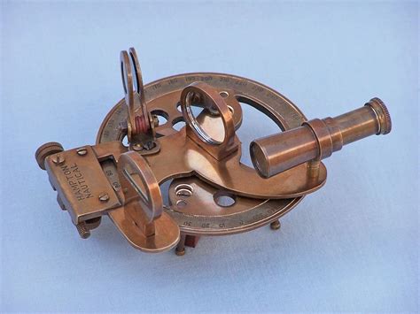 wholesale antique brass round sextant with rosewood box 4in hampton