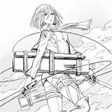 Mikasa Shingeki Pages Kyojin Ackerman Aot Sine Lineart Eren Titans Zerochan Pixiv Attaque Sheets sketch template