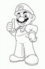 Mario Print Coloring Super Kids Popular sketch template