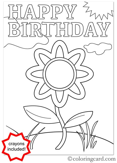 printable coloring birthday cards