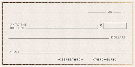 Blank Bank Check Template Fake Cheque Page Mockup Stock