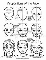 Drawing Face Portrait Self Draw Guide Portraits Facial Proportions Faces Easy Lessons School Grade Drawings Worksheets Kids Proportion People Middle sketch template