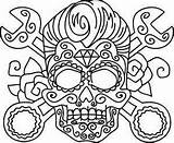 Skull Sugar Embroidery Stencil Coloring Pages Rockabilly Skulls Designs Machine Tattoo Cross Adult Colouring Urbanthreads Book Patterns Print Hand Urban sketch template