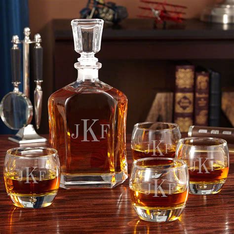 monogrammed uptown personalized decanter set