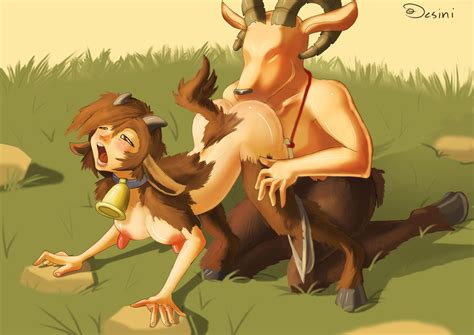 rule 34 anthro bell collar breasts caprine clothes collar desini duo faun female goat hooves