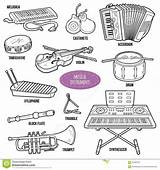 Instrumentos Strumenti Musicali Musicais Musicales Pintar Colorare Insieme Musica Musical Percussioni Attività sketch template
