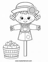 Scarecrow Coloring Pages Fall Girl Cute Printable Preschool Sheet Boy Print Color Kids Scarecrows Readwritemom Templates Template Getdrawings Getcolorings sketch template