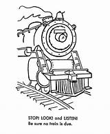 Coloring Pages Train Railroad Safety Engine Steam Sheets Trains Color Colouring Printables Library Clipart Comments sketch template
