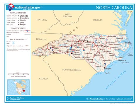 large detailed map  north carolina state north carolina state large detailed map vidiani