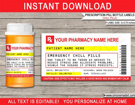 fake prescription label template