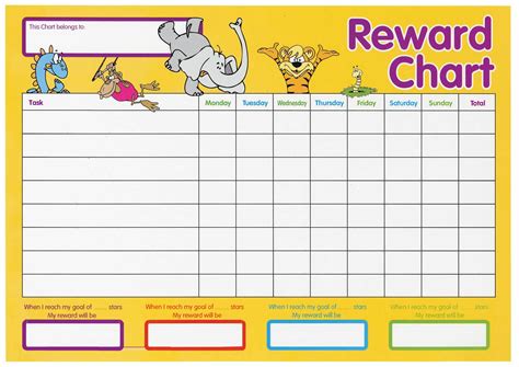 printable reward charts  kids  excel word reward chart