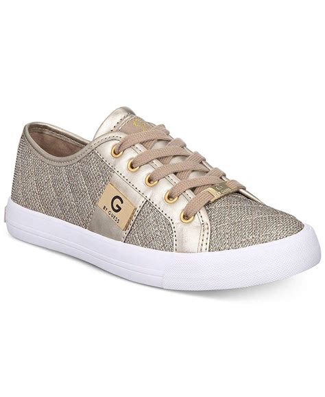 guess womens backer  top lace  fashion sneakers gold size  uds ebay