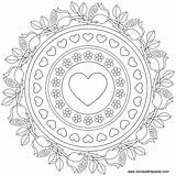 Mandala Roses Color Forget Coloring Pages Nots Valentine Mandalas Birthday Volwassenen Rose Colouring Printable Print Heart Adults Valentines Happy Simple sketch template